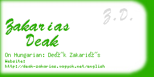 zakarias deak business card